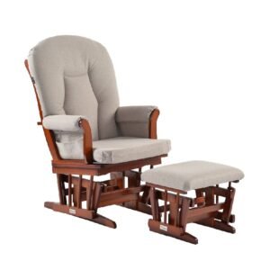 Teknum - Deluxe Gliding Chair with Ottoman Set - Beige