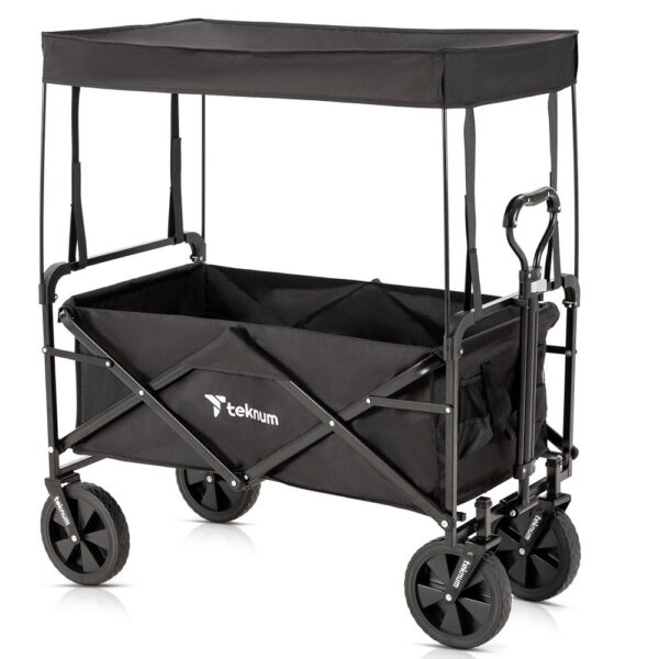 Teknum – Folding Wagon Cart w / Canopy – Black