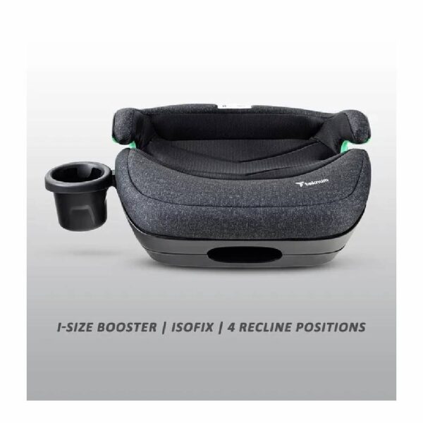 Teknum – I-Size Booster Car Seat With Cup Holder – Grey
