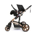 Teknum Luxury 3-in-1 Pram Stroller & Infant Car Seat, 0-3 Yrs, Reversible, Adjustable Canopy – Khaki