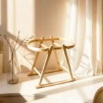 Teknum – Moses Rope Basket Stand – Natural Wood