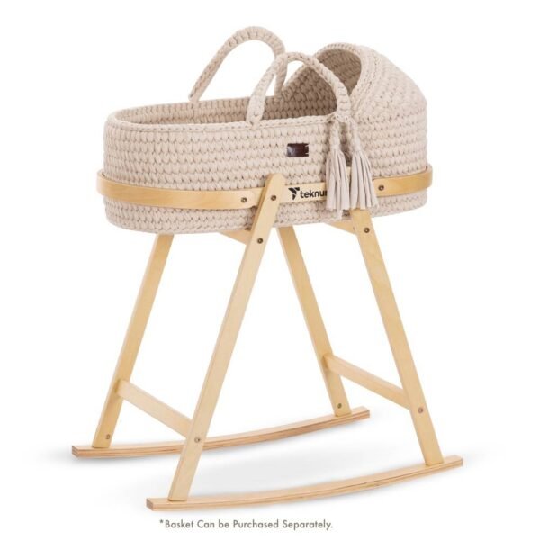 Teknum – Moses Rope Basket Stand – Natural Wood