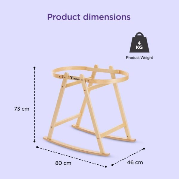 Teknum – Moses Rope Basket Stand – Natural Wood