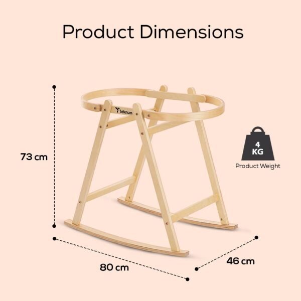 Teknum – Moses Rope Basket with Stand – Grey