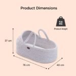 Teknum – Moses Rope Basket with Stand – Grey