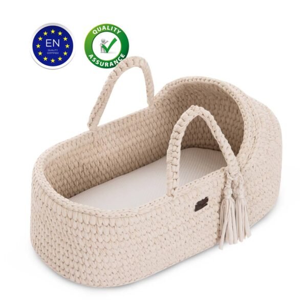 Teknum – Moses Rope Basket with Stand – Natural Wood