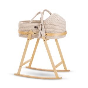 Teknum - Moses Rope Basket with Stand - Natural Wood