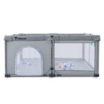 Teknum One – Minute Fold – Unfold Playpen, Large 150 x 180 cm with Mattress and Balls – Grey