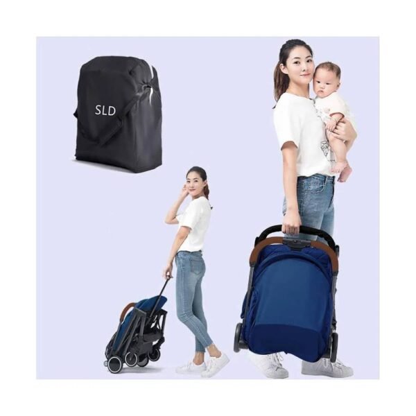 Teknum SLD Travel Lite Stroller, Lightweight, Recline & Trolley Handle with Carry Bag, 0-4 Years – Navy Blue