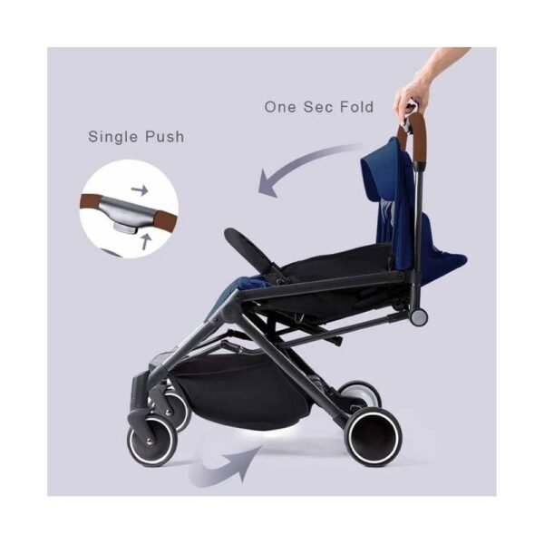Teknum SLD Travel Lite Stroller, Lightweight, Recline & Trolley Handle with Carry Bag, 0-4 Years – Navy Blue