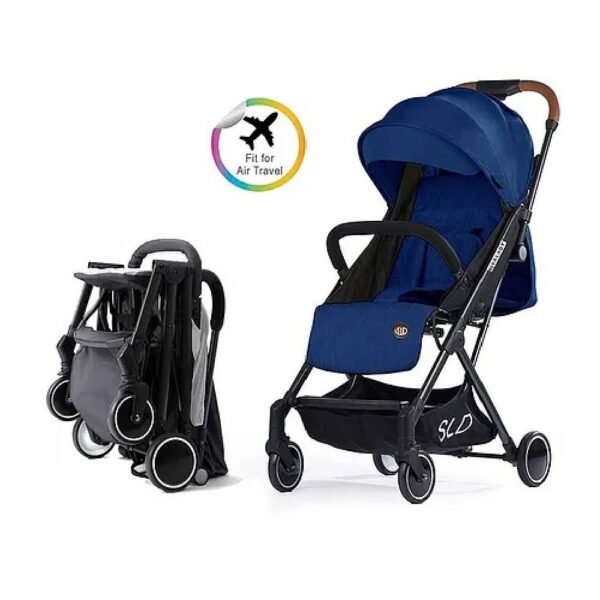 Teknum SLD Travel Lite Stroller, Lightweight, Recline & Trolley Handle with Carry Bag, 0-4 Years – Navy Blue