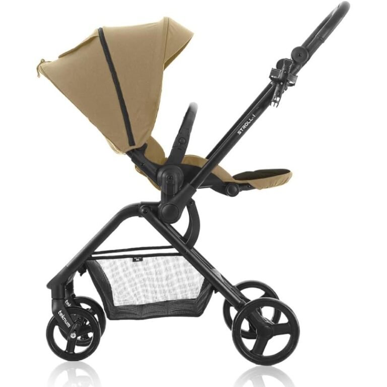 Teknum Reversible Stroll 1 Travel Stroller - Ultra-Compact, Multi-Recline, 0-4 Years -khaki