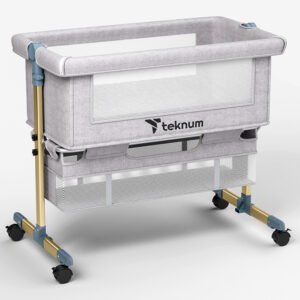 Teknum - Sunshine Bedside Crib - Light Grey