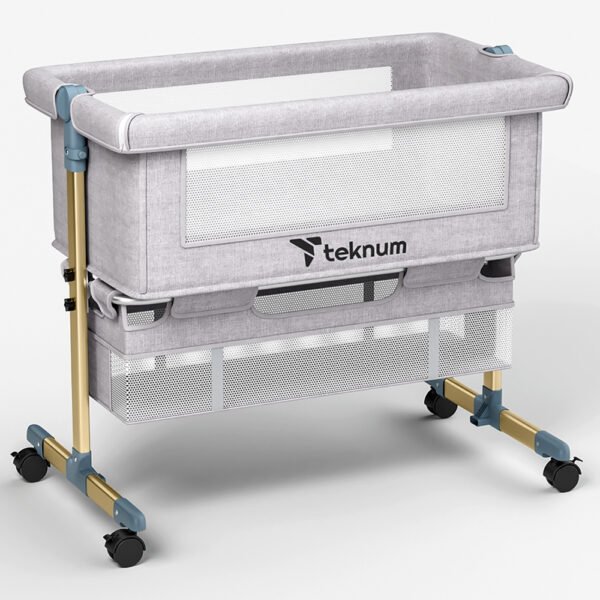 Teknum – Sunshine Bedside Crib – Light Grey