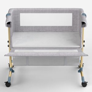Teknum - Sunshine Bedside Crib - Light Grey