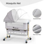 Teknum – Sunshine Bedside Crib – Light Grey