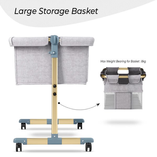 Teknum – Sunshine Bedside Crib – Light Grey