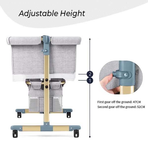 Teknum – Sunshine Bedside Crib – Light Grey