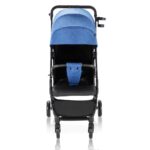 Teknum Travel Cabin Stroller with Extra Wide Canopy, Reclining Seat, Breathable Fabric – Blue, 0m+ – 22kg
