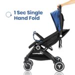 Teknum Travel Cabin Stroller with Extra Wide Canopy, Reclining Seat, Breathable Fabric – Blue, 0m+ – 22kg