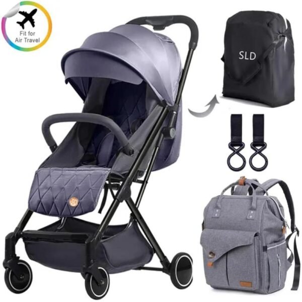 Teknum – Travel Lite Stroller and Alameda Diaper Backpack – Grey