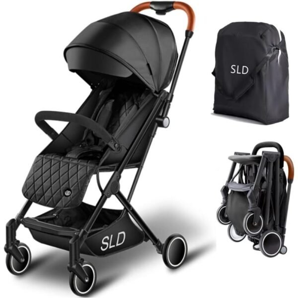 Teknum SLD Travel Lite Folding Stroller, 0-4 Years, Multi-Position Recline, Lightweight, Cabin Size, Includes Carry Bag – Black