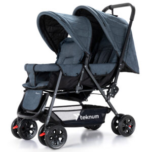 Neobreez – Duadx Twin Double Stroller – Grey/Black