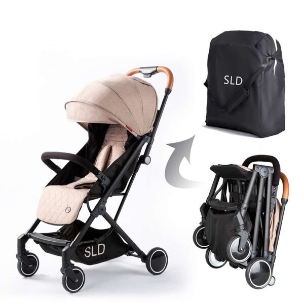 Teknum SLD Travel Lite Stroller, Lightweight, 0-4yrs, Recline, Carry Bag included, Cabin-Friendly Folded Size – Khaki