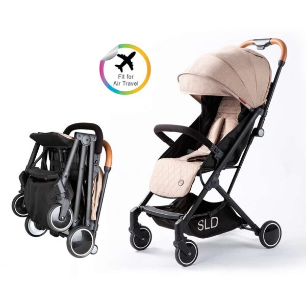 Teknum SLD Travel Lite Stroller, Lightweight, 0-4yrs, Recline, Carry Bag included, Cabin-Friendly Folded Size – Khaki