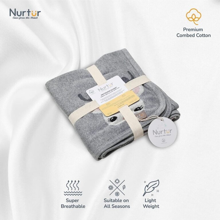 Nurtur - Soft Baby Blankets for Boys & Girls - Blankets Unisex for Baby Cow - White