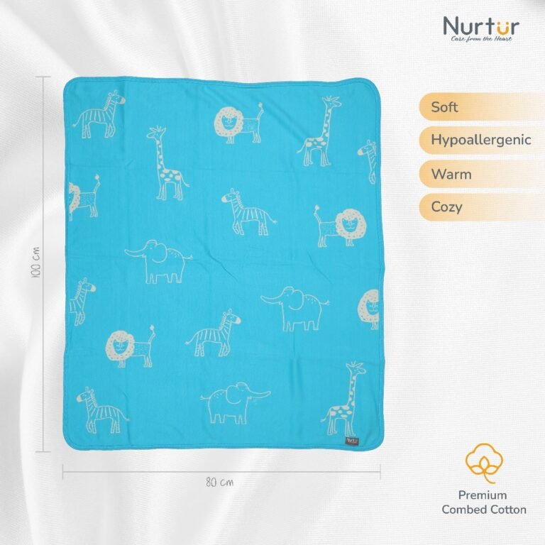 Nurtur - Soft Baby Blankets for Boys & Girls - Blue Blankets
