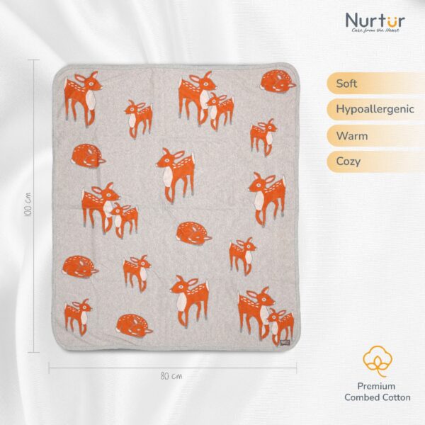Nurtur – Soft Baby Blankets for Boys & Girls – Orange Deer Blankets