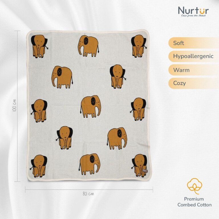 Nurtur - Soft Baby Blankets for Boys & Girls - Elephant Blankets