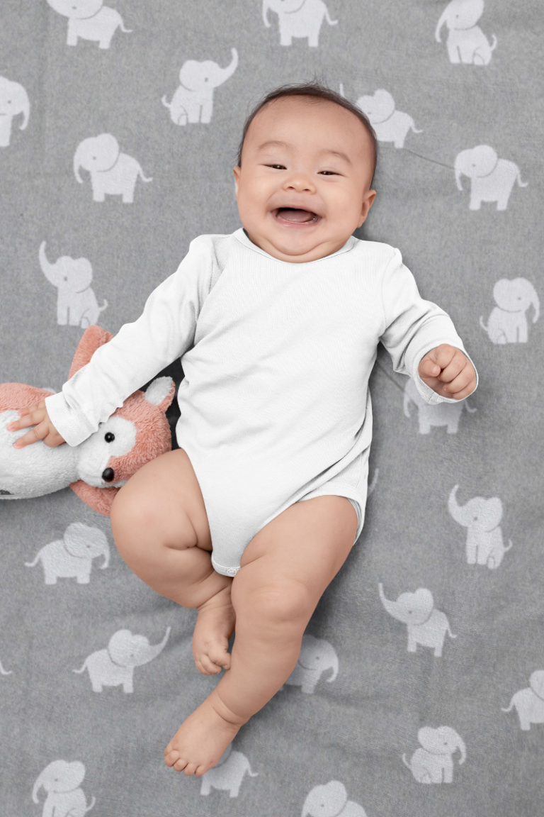 Nurtur Soft Knitted Baby Blanket - White Elephant print