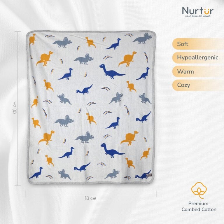 Nurtur - Soft Baby Blankets for Boys & Girls - Dinosaur Blankets
