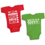 Twinkle Hands – Christmas & 2021 Onesie Set – Red & Green