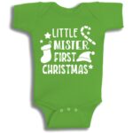 Twinkle Hands – Little Mister 1St Christmas Onesie – Green