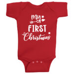 Twinkle Hands – My First Christmas Baby Onesie – Red
