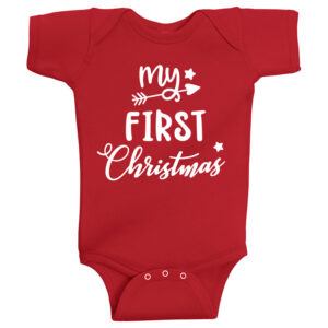 Twinkle Hands – My First Christmas Baby Onesie – Red