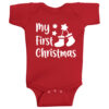 Twinkle Hands – My First Christmas Onesie – Red(Sock Print)