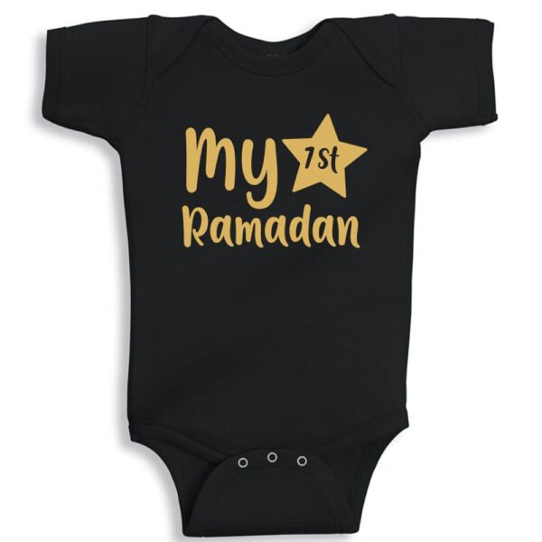 Twinkle Hands – My First Ramadan – Baby Onesie – Black