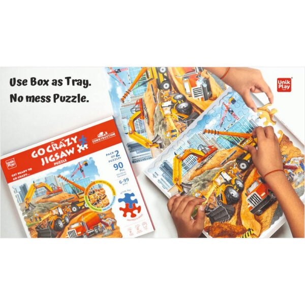 Unik Play – Go Crazy Jigsaw Puzzle With 2 Puzzle Trays – Construction