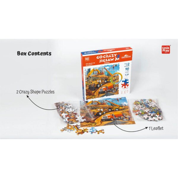 Unik Play – Go Crazy Jigsaw Puzzle With 2 Puzzle Trays – Construction