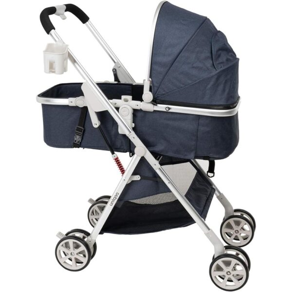 Uniqoo – 6 Blue Premium Portable Pram/ Stroller