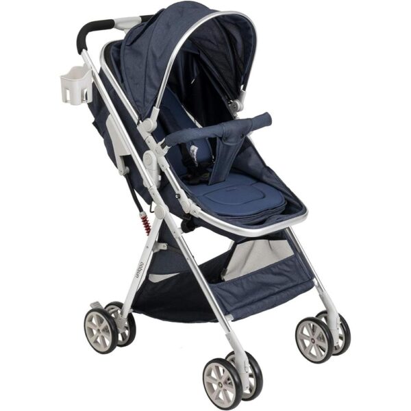 Uniqoo – 6 Blue Premium Portable Pram/ Stroller