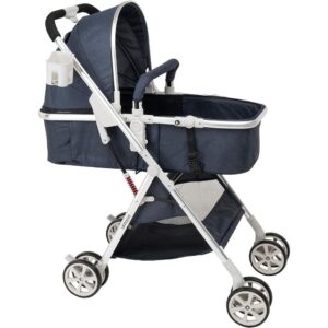 Uniqoo – 6 Blue Premium Portable Pram/ Stroller