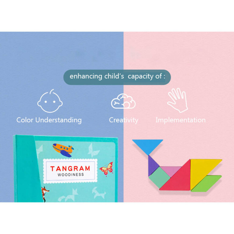Uniqoo - Magnetic Tangram Educational Toys - 7 pcs - Multicolor