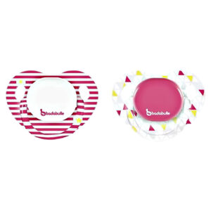 Badabulle – Babygirl Physiological Soother – 2pcs – Silicone Girl Mariniere