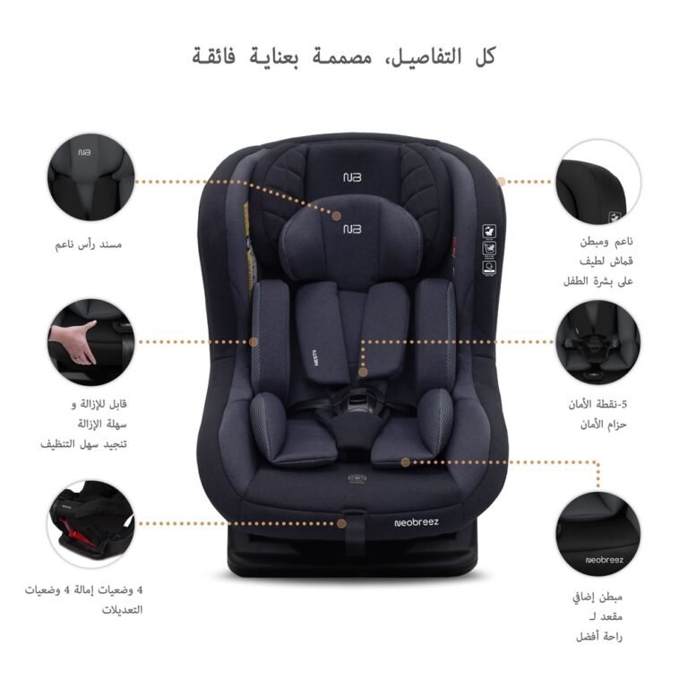 Neobreez - NESTII Infant/Baby/Kids/Toddler Travel 2 In 1 Convertible Car Seat - Black/Dark Gray
