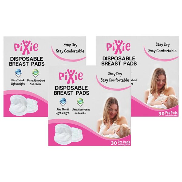 Pixie – Disposable Breast Pads 30pc – Pack of 3